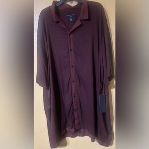 Elegant Cherry Fudge Button-Down Shirt for Men